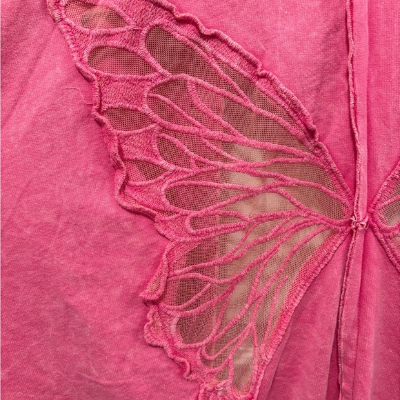 J. Her - Mineral Wash Butterfly Hoodie/ Shacket - Picture 4 of 14